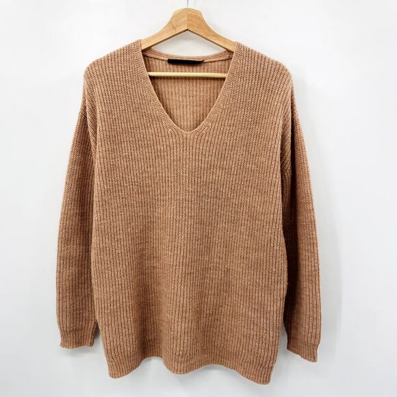Jenni Kayne XS Tan Knit Merino Wool Alpaca Cabin Sweater